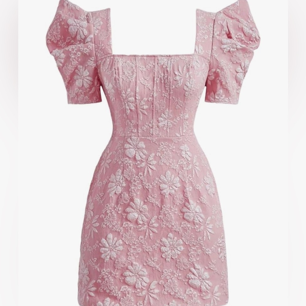 Chic Pink Floral Mini Dress